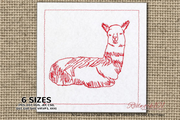 Baby Llama Embroidery Design