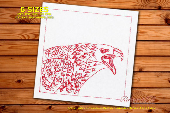 Bald Eagle Screaming Embroidery