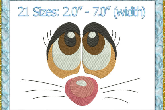 Bunny Face Embroidery Design