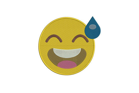 Face with Sweat Emoji Embroidery Design
