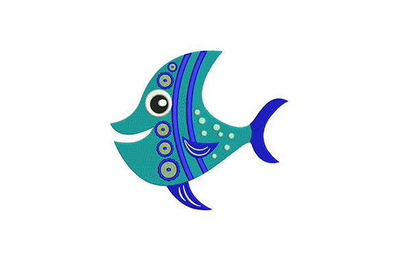 Fish Aquatic Embroidery Design