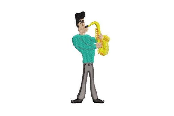 Saxophonist Embroidery Design