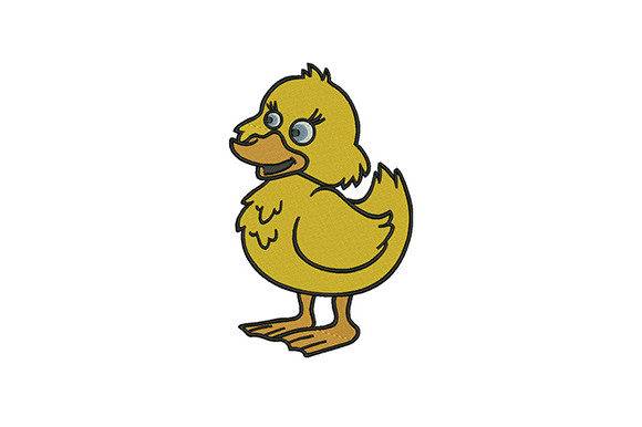 Yellow Duck Bird Embroidery